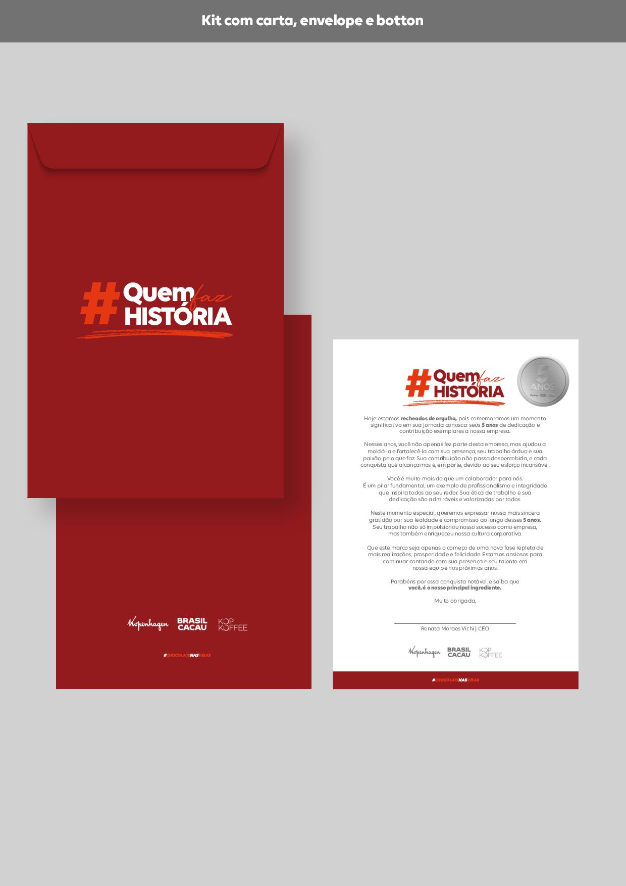 Kit Com Carta, Envelope E Botton